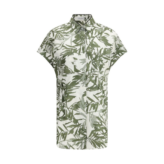 Brunello Cucinelli Multicolor Cotton Pattern Shirt