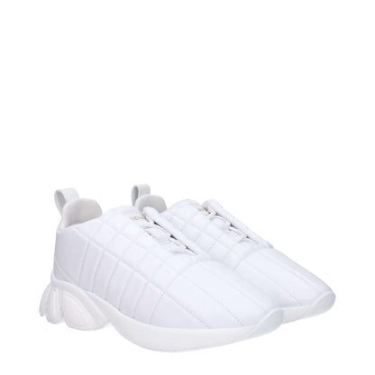 Burberry White Leather Sneakers