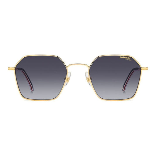 Gent's metal sunglasses CARRERA MOD. CARRERA 334_S with dark lenses and gold frame on display.