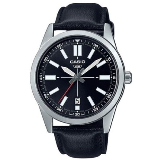 CASIO COLLECTION Mod. CASUAL DATE - LEATHER. BLACK
