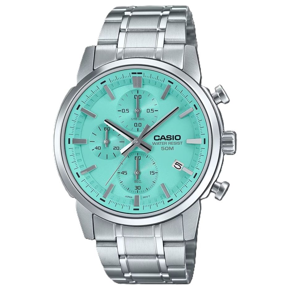 CASIO COLLECTION Mod. CHRONO DATE - AQUA GREEN
