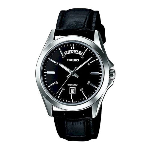 CASIO COLLECTION Mod. DAY DATE LEATHER - BLACK