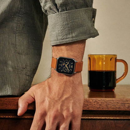 CASIO COLLECTION Mod. MOONPHASES LEATHER - BLACK WATCHES