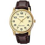 CASIO COLLECTION Mod. ONLY TIME GOLD. LEATHER - CHAMPAGNE WATCHES