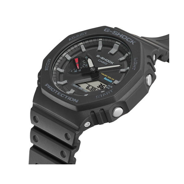 CASIO G-SHOCK Mod. NEW OAK Black - Tough Solar, Bluetooth smartwatch with carbon and resin case, multifunction dial, and official packaging.