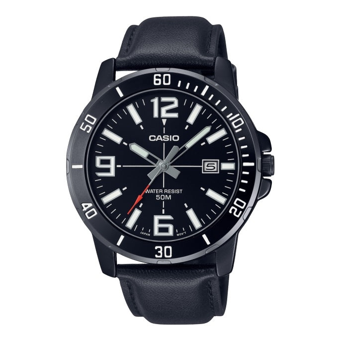 CASIO SPORT COLLECTION Mod. DIVER 50M LEATHER - FULL BLACK