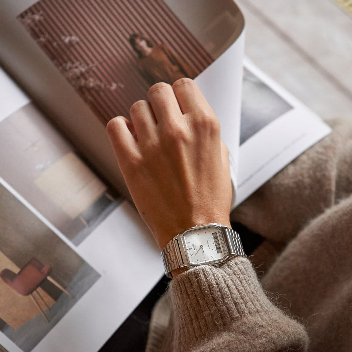 CASIO VINTAGE Mod. EDGY COLLECTION SUNRAY DIAL - SILVER WATCHES