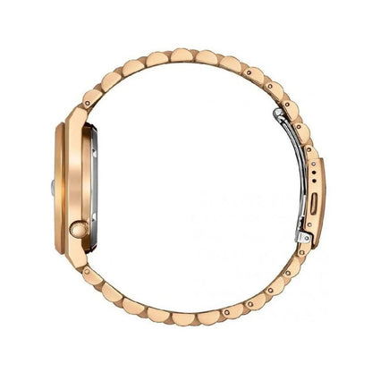 Side view of CITIZEN Mod. TSUYOSA Automatic - RED wristwatch with 40mm gold stainless steel case and sapphire dial.