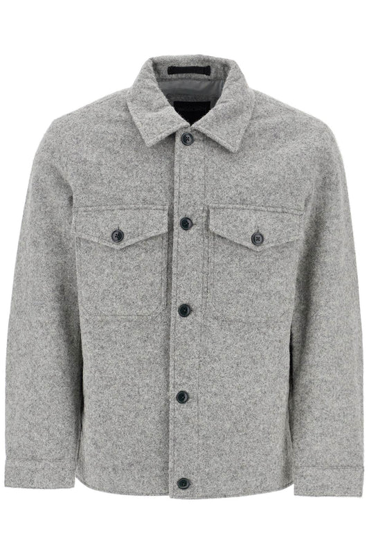 Woolrich reflective wool blend shirt jacket Vests Woolrich Dark Gray