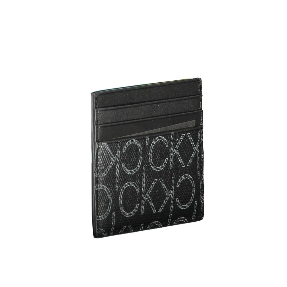 Calvin Klein Black Polyethylene Mens Wallet with sleek card holder showcasing iconic CK logo design, elegant and modern.