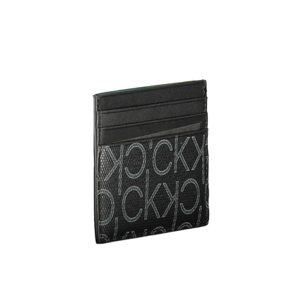 Calvin Klein Black Polyethylene Mens Wallet with sleek card holder showcasing iconic CK logo design, elegant and modern.