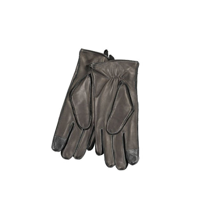 Calvin Klein Black Wool Glove with contrasting details and logo on display.