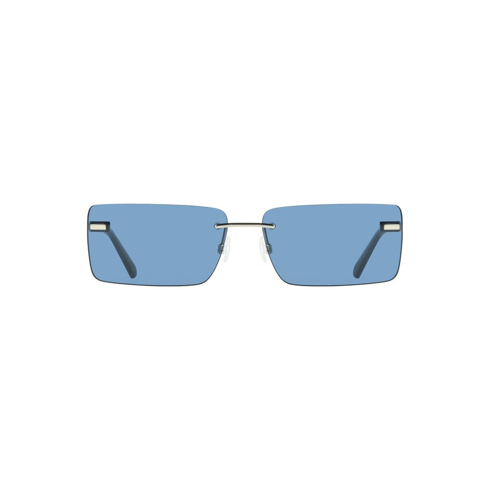 Calvin Klein Blue Metal Women Sunglass with sleek rectangular lenses for chic style.