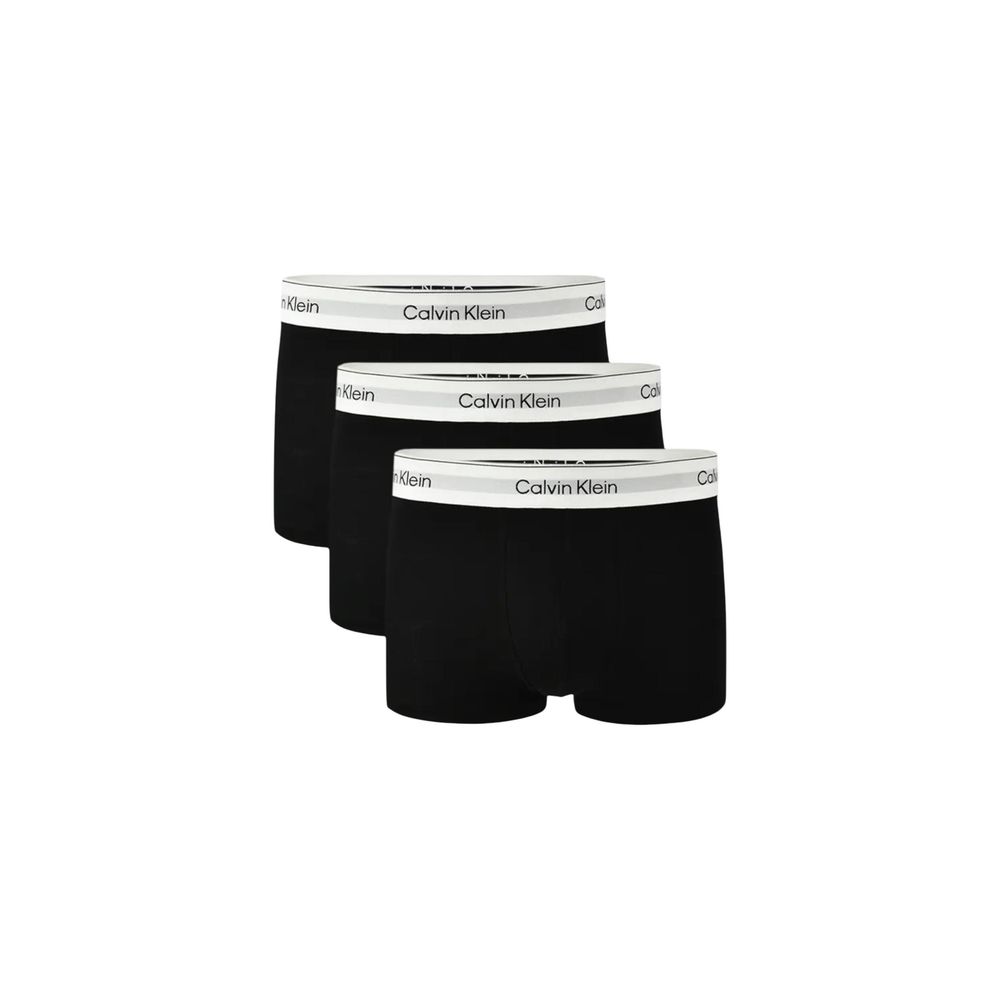 Calvin Klein Underwear Black Cotton Boxer set with logo waistband, featuring soft, comfortable fabric in a low-rise design.
