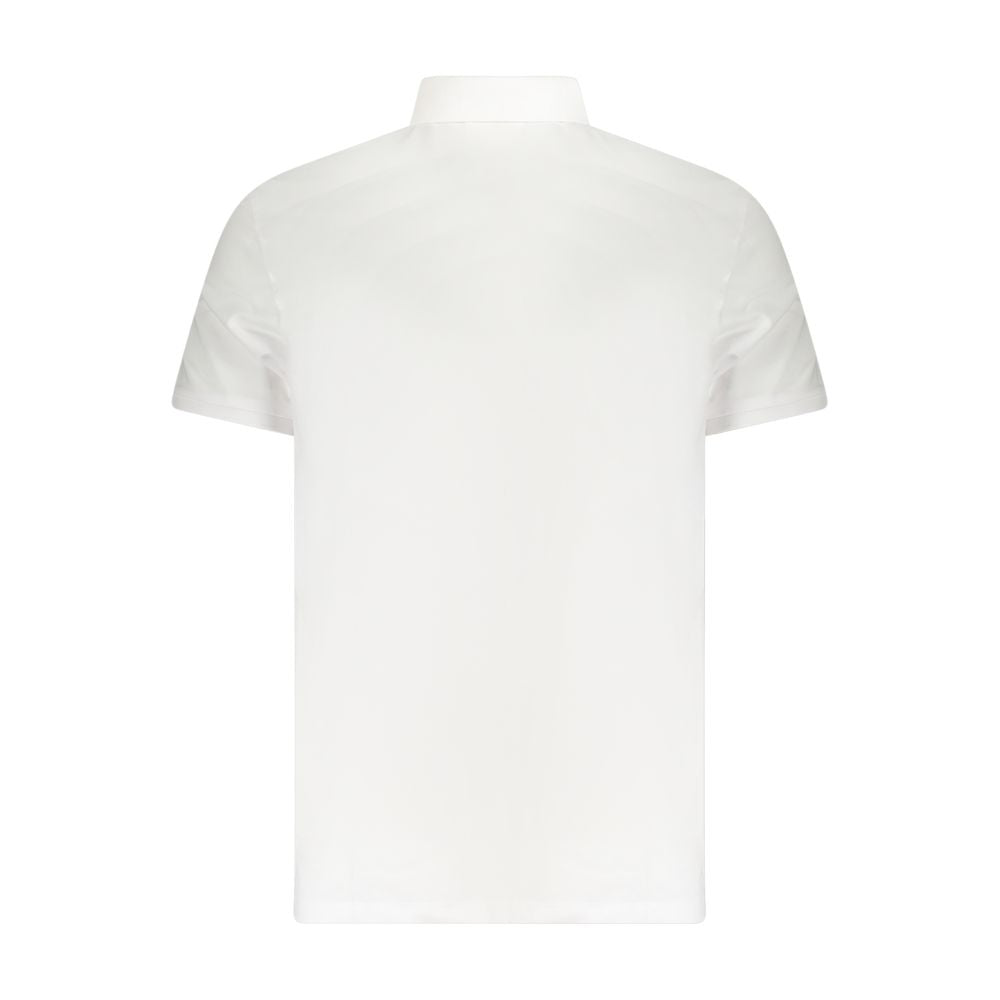 Calvin Klein White Cotton Men Polo Shirt - back view, shows classic fit and premium fabric, ideal for sophisticated and elegant style.