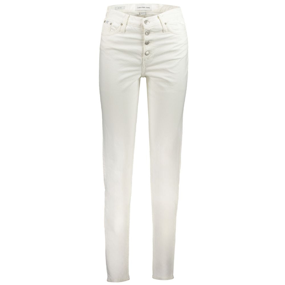 Calvin Klein White Cotton Women Jeans