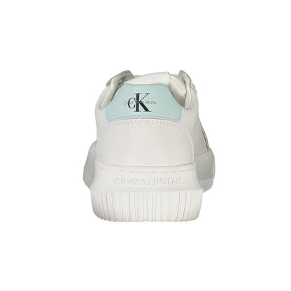 Back view of Calvin Klein White Recycled Polyester Women Sneaker with logo