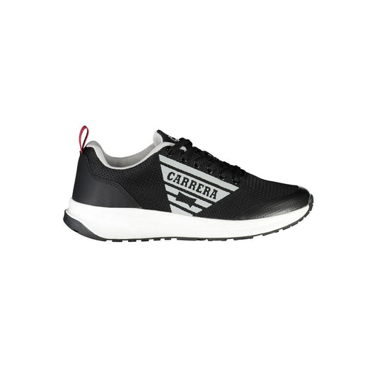 Carrera Black Polyester Sneaker with laces, contrasting details, and logo