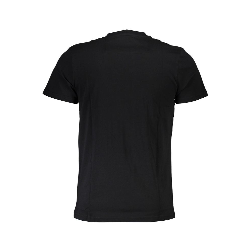 Cavalli Class Black Cotton Men T-Shirt, short sleeve, crew neck, back view