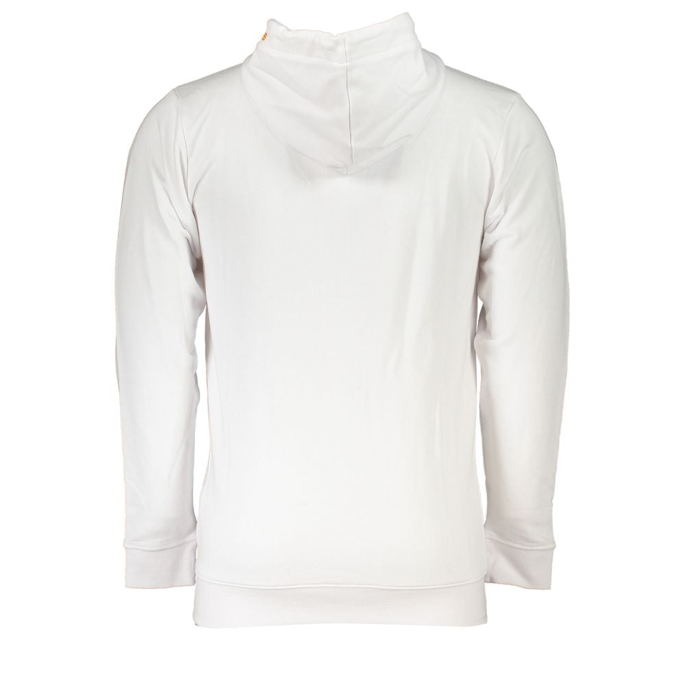 Cavalli Class White Cotton Men Sweatshirt with Hood