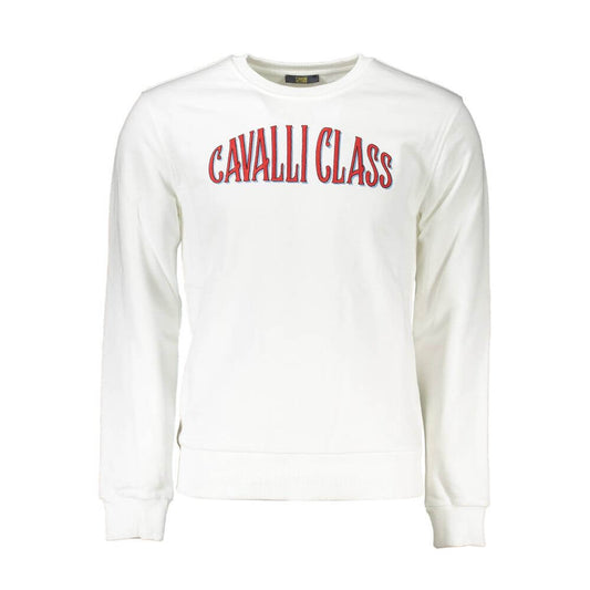 Cavalli Class White Cotton Sweater