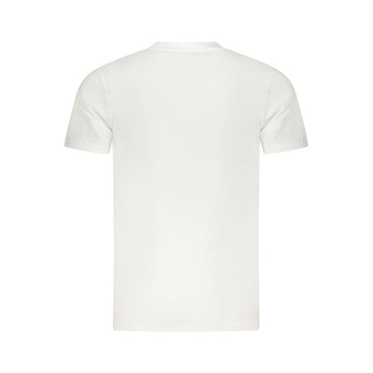 Alt Tag: Back view of Cavalli Class White Cotton T-Shirt, short sleeve, crew neck, logo print