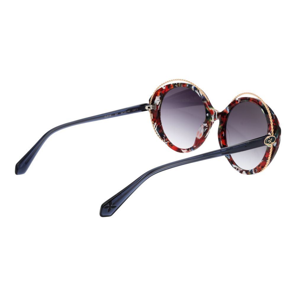 Christian Lacroix Multicolor Women Sunglass with acetate frame and green plastic lenses, rectangle style, 100% UVA & UVB protection.