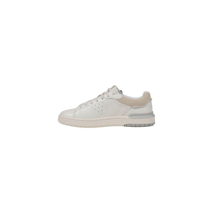 Clarks White Leather Low Top Sneakers Clarks