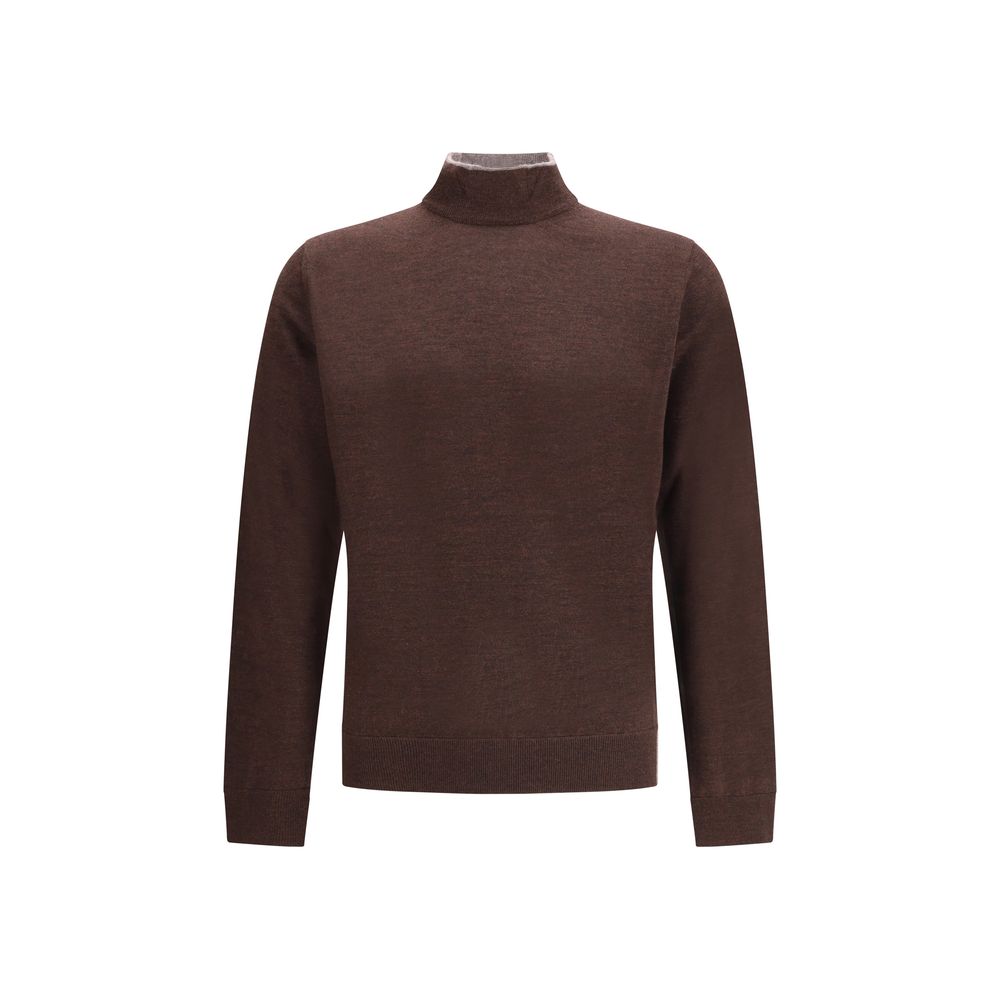 Cruna Brown Wool Turtleneck Cruna