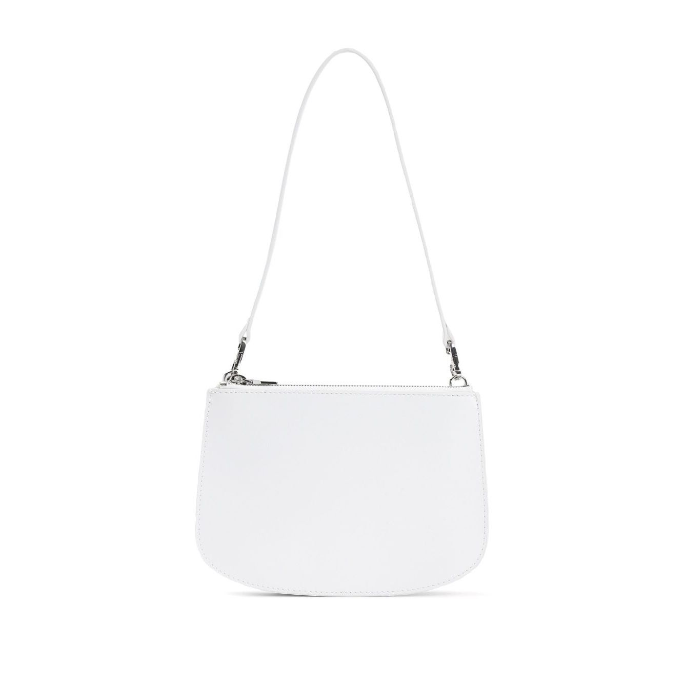 Front view with bag zipped and handles upright.