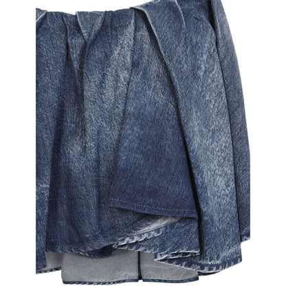 Diesel Asymmetric Mini Skirt in Blue Short trousers