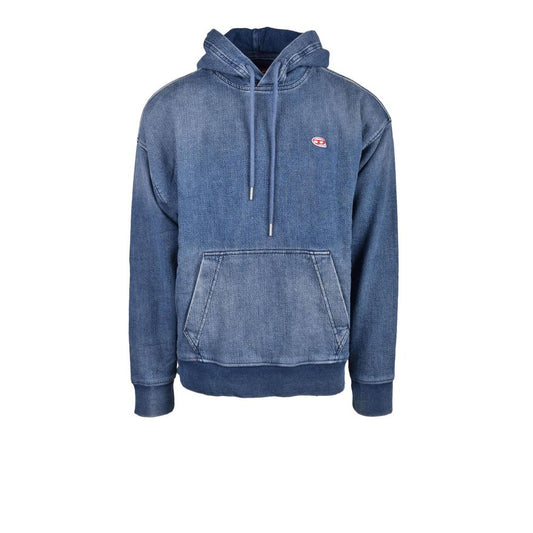 Diesel Blue Cotton Hoodie