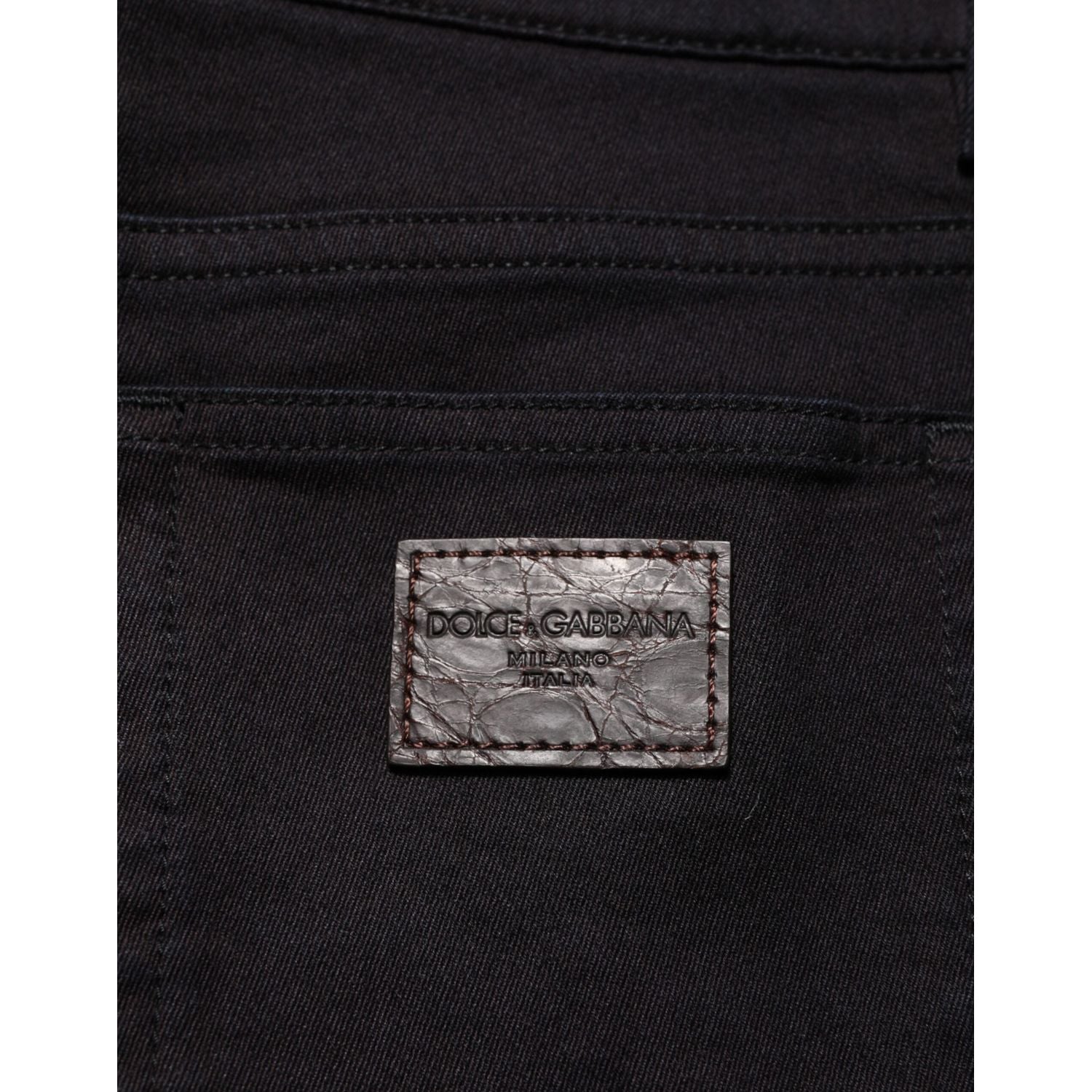 Dolce & Gabbana Black Cotton Blend Skinny Men Trouser Pants