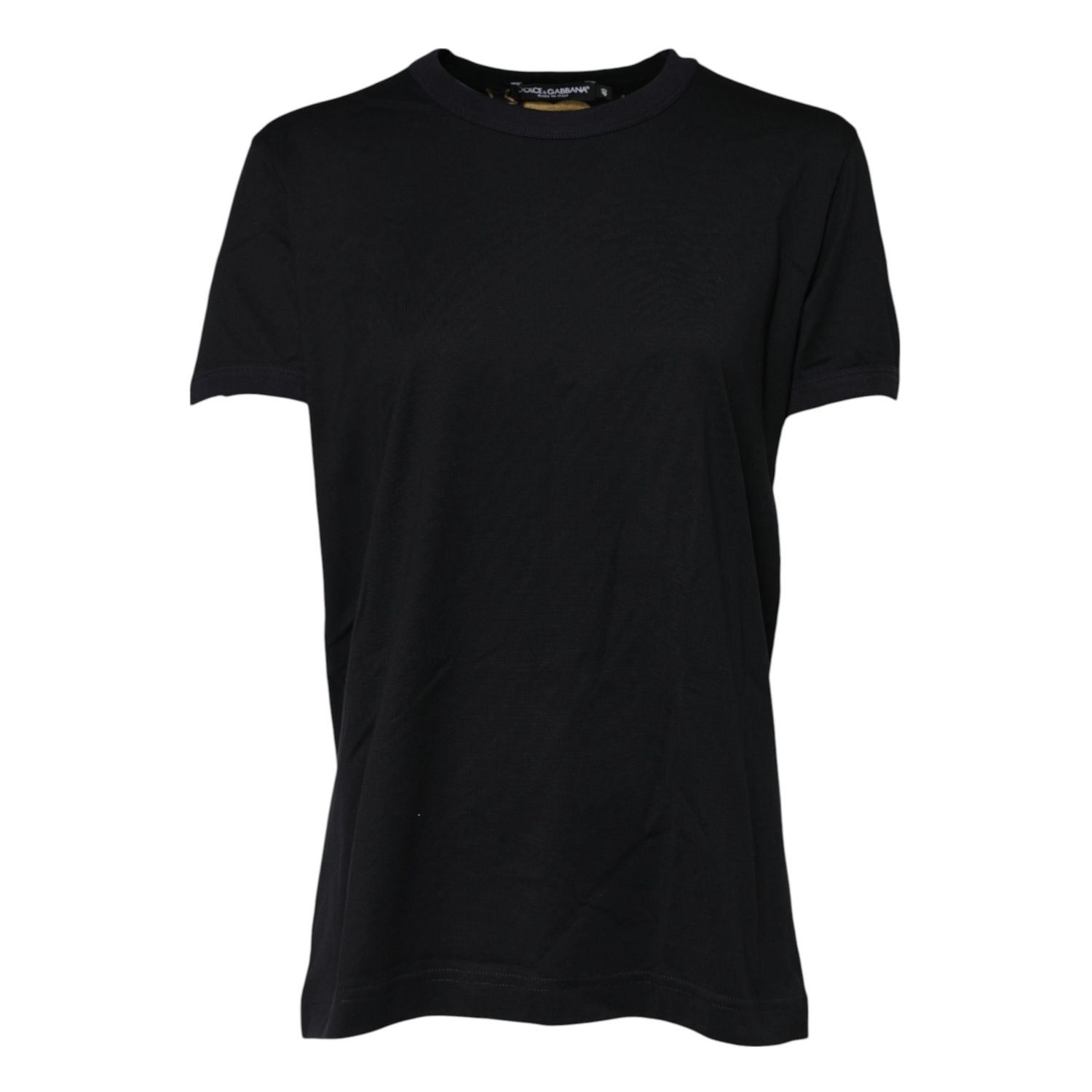 Dolce & Gabbana Black Cotton DG Print Short Sleeve Top T-shirt
