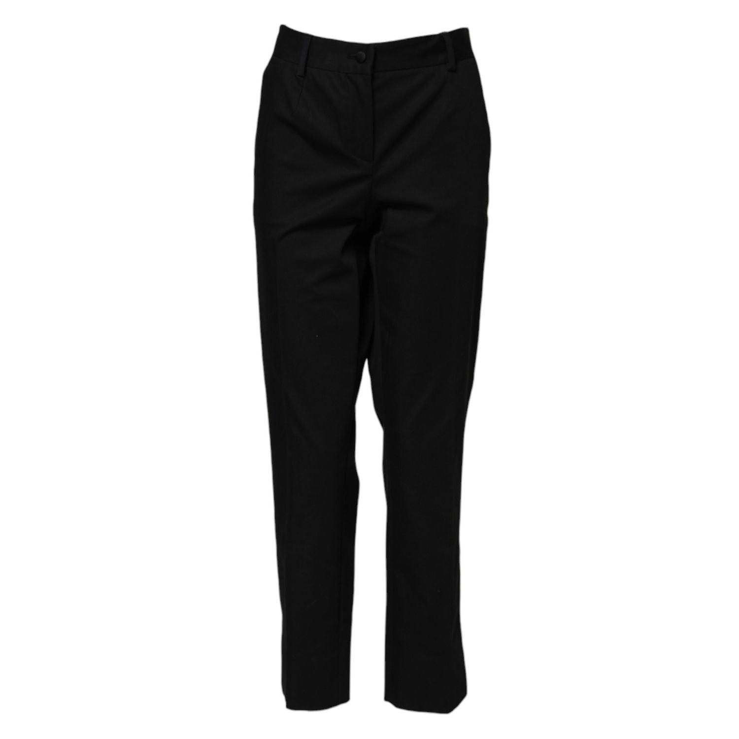 Dolce & Gabbana Black Cotton High Waist Formal Pants
