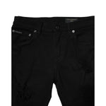Dolce & Gabbana Black Cotton Logo Plaque Slim Denim Jeans