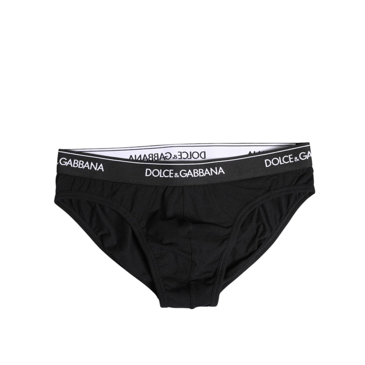 Dolce & Gabbana Black Cotton Stretch Regular Brief Underwear