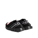 Dolce & Gabbana Black Grey Slip On Sorrento Sneakers Shoes with logo detail and rubber sole, stylish and sporty luxury footwear.