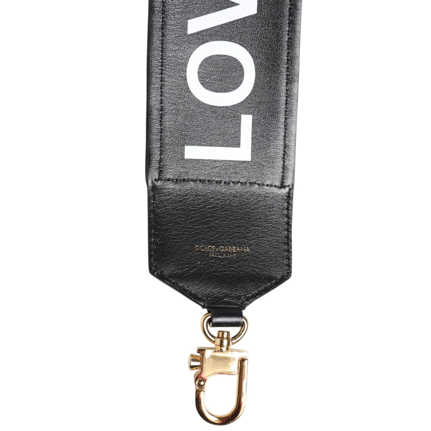 Dolce & Gabbana Black Leopard Print Reversible Bag Shoulder Strap