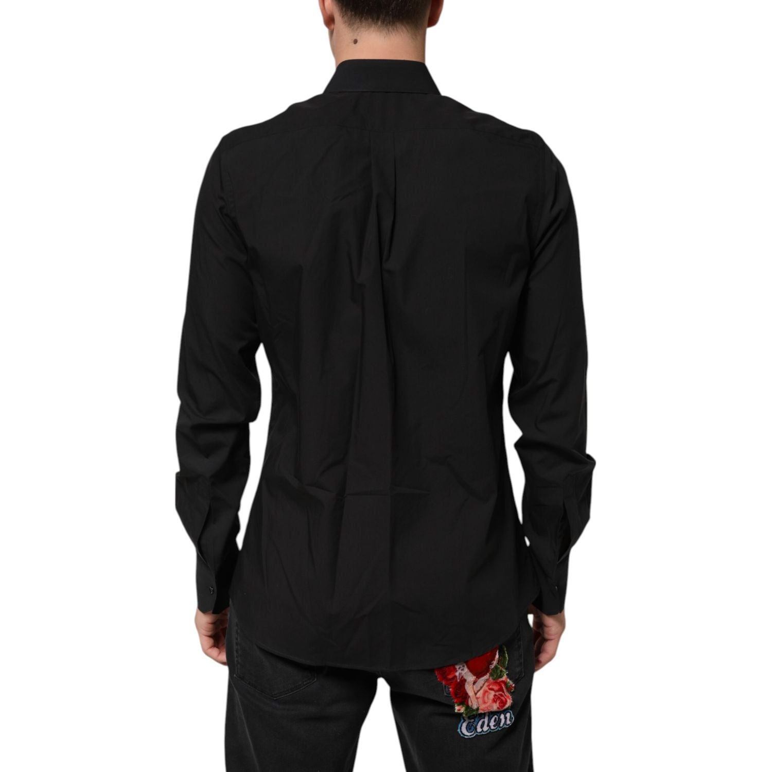 Dolce & Gabbana Black MARTINI Slim Fit Dress Formal Men Shirt