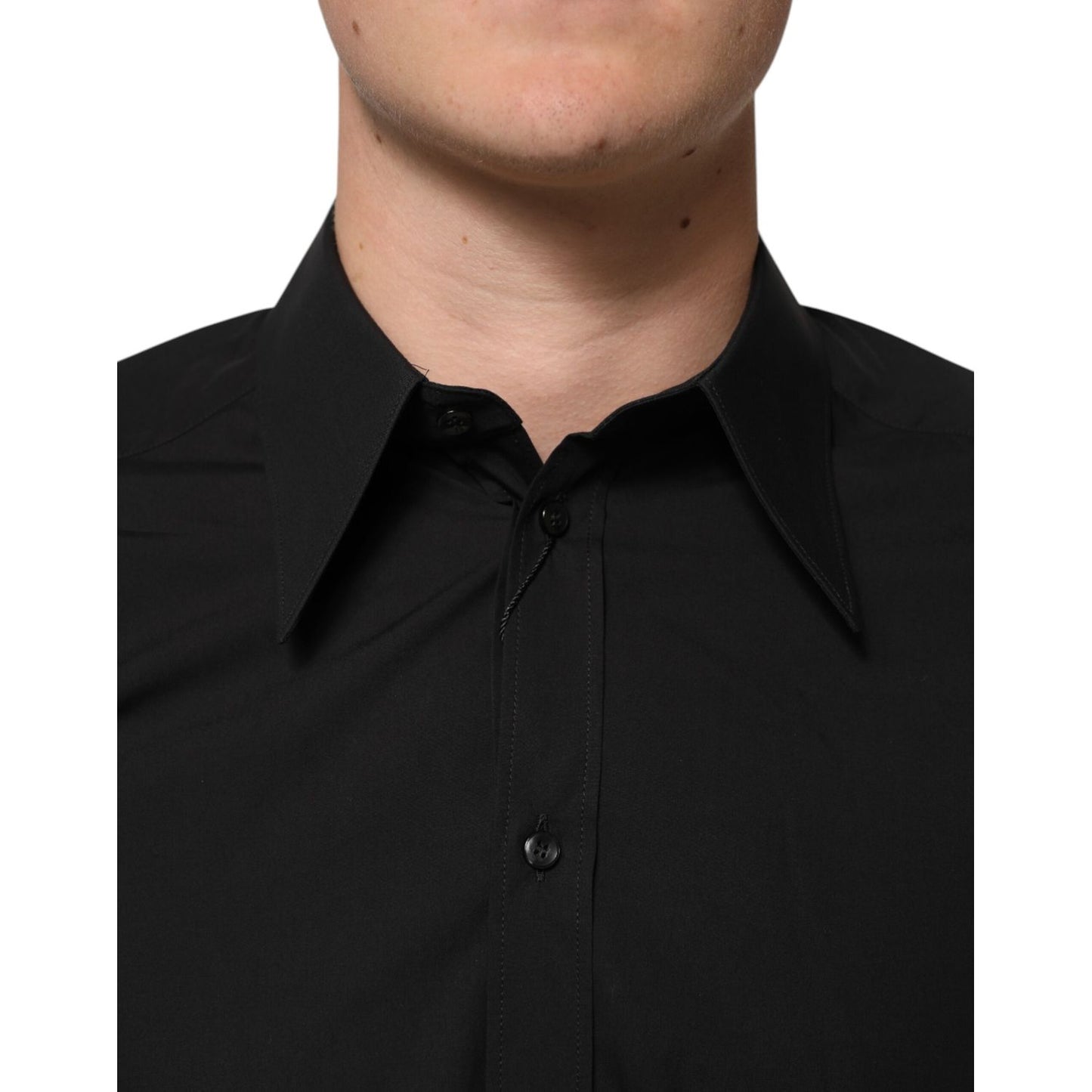 Dolce & Gabbana Black MARTINI Slim Fit Dress Formal Men Shirt