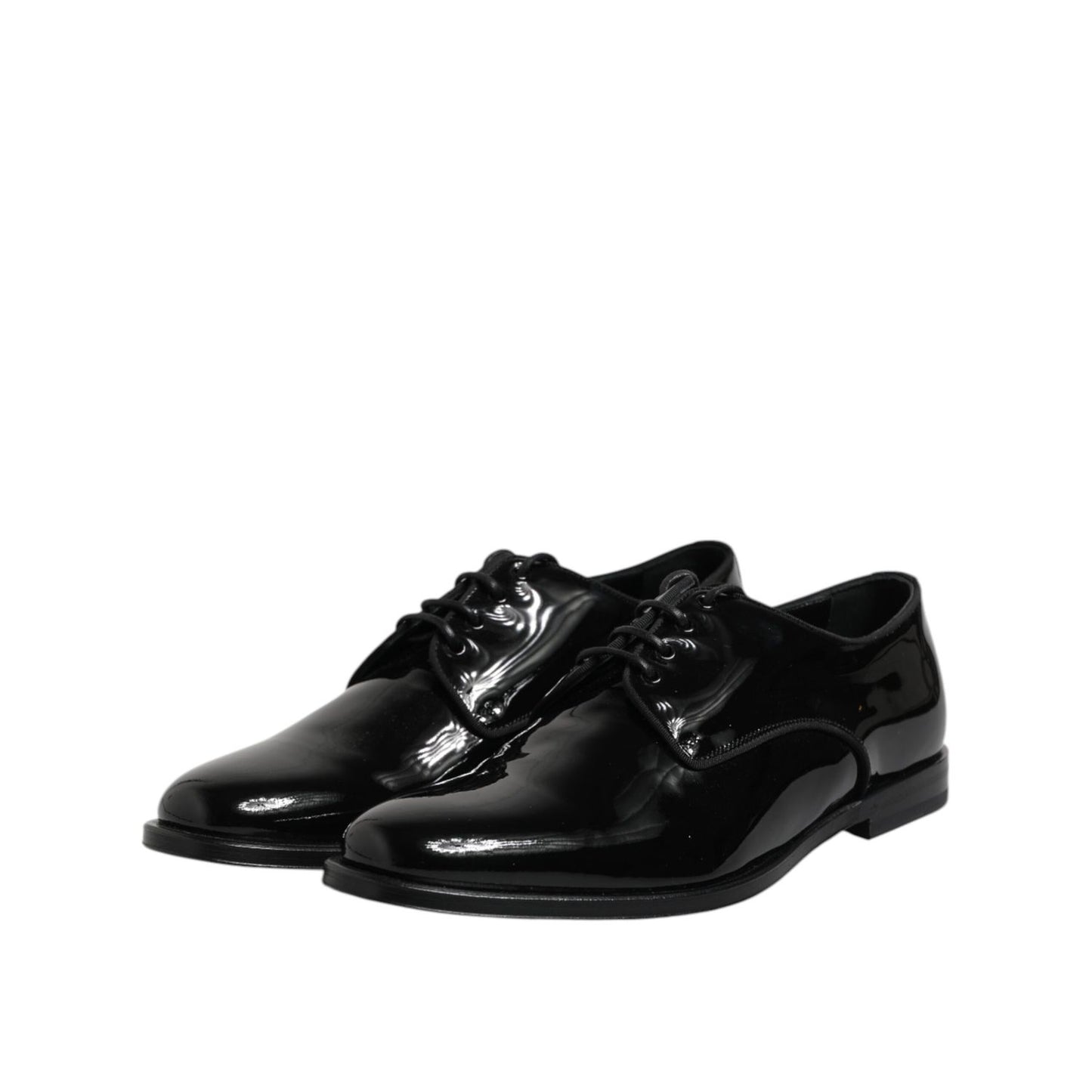 Dolce & Gabbana Black Patent Leather Derby Formal Dress Shoes