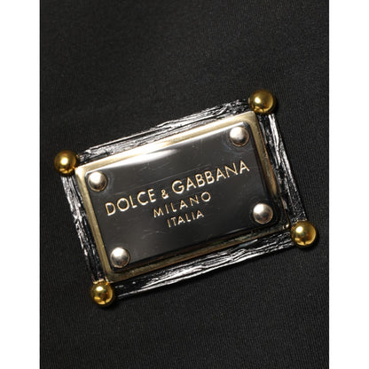Dolce & Gabbana Black Polyester Logo Plaque Bomber Jacket
