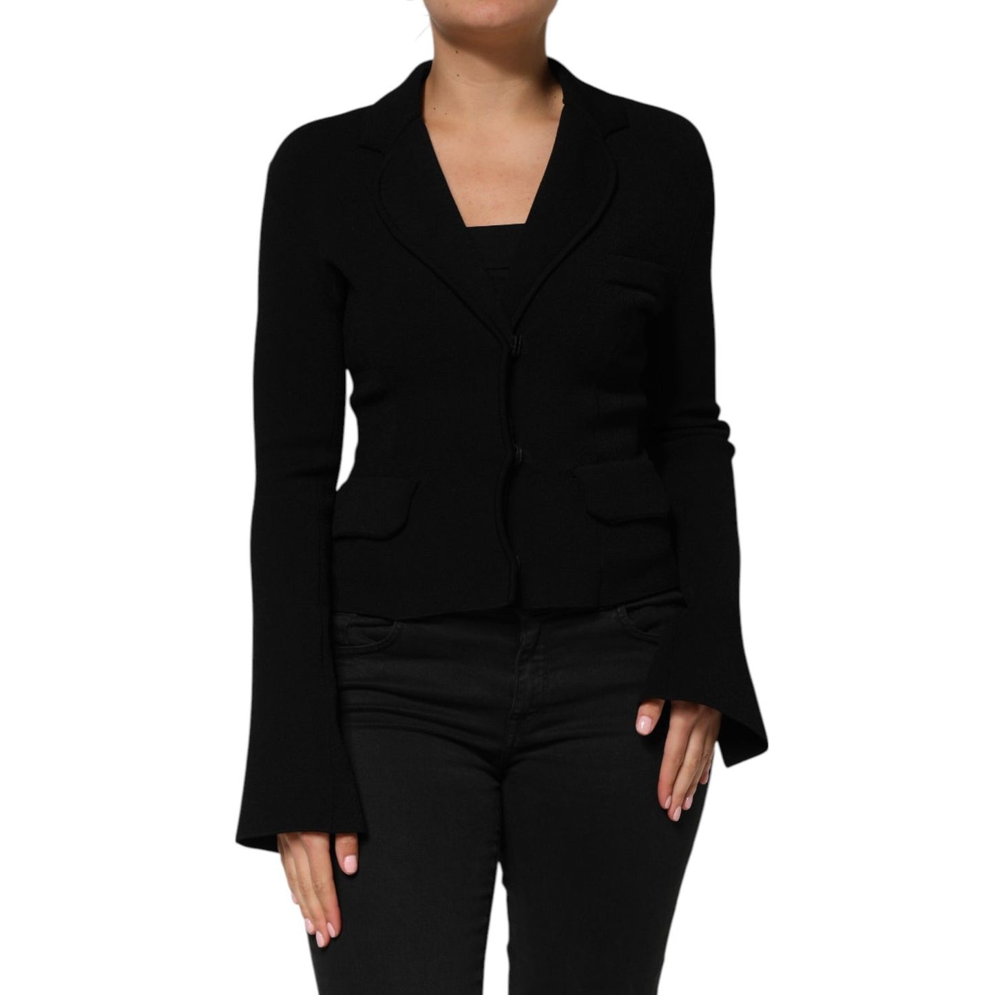 Dolce & Gabbana Black Viscose Single Breasted Blazer Jacket