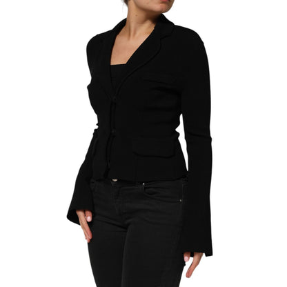 Dolce & Gabbana Black Viscose Single Breasted Blazer Jacket