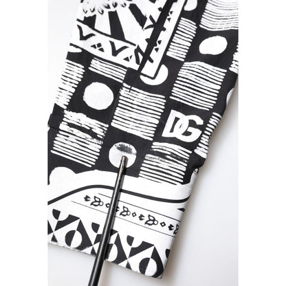 Dolce & Gabbana Black White Bandana MARTINI Casual Shirt close-up design