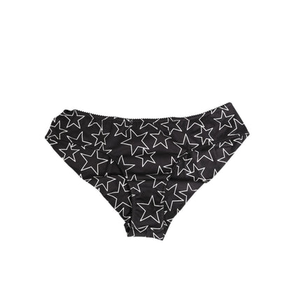 Dolce & Gabbana Black White Star Print Cotton Slip Panty Underwear