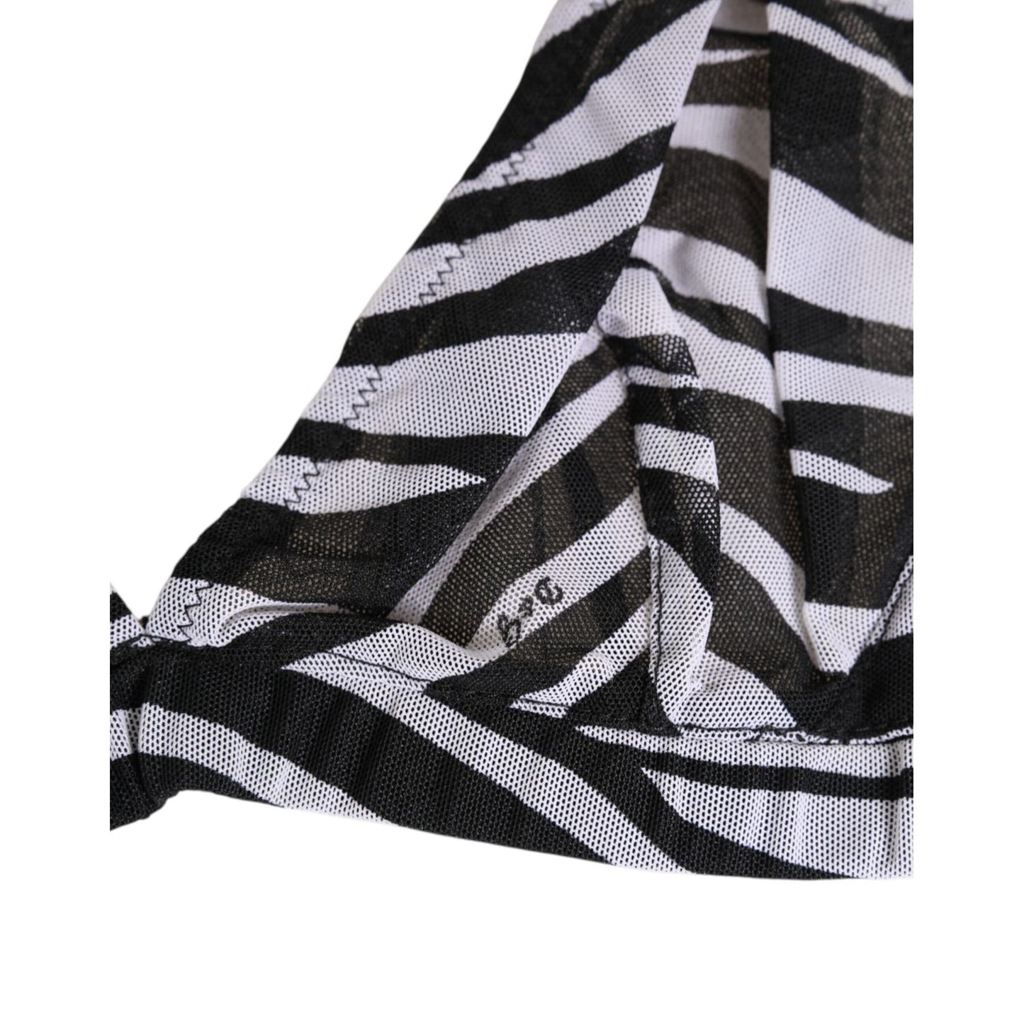 Dolce & Gabbana Black White Zebra Print Sheer Mesh Bralette Underwear