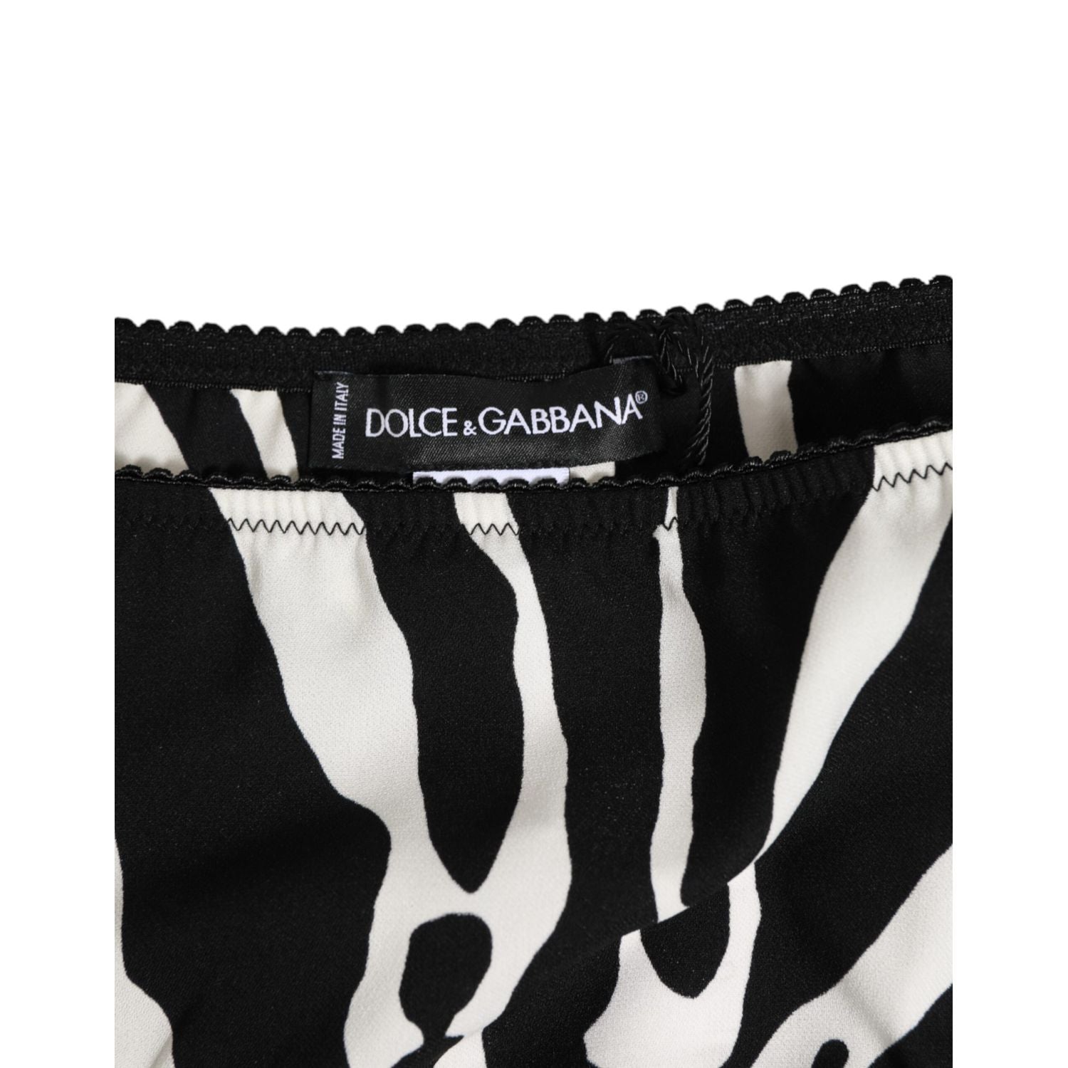 Dolce & Gabbana Black White Zebra Print Slip Briefs Underwear
