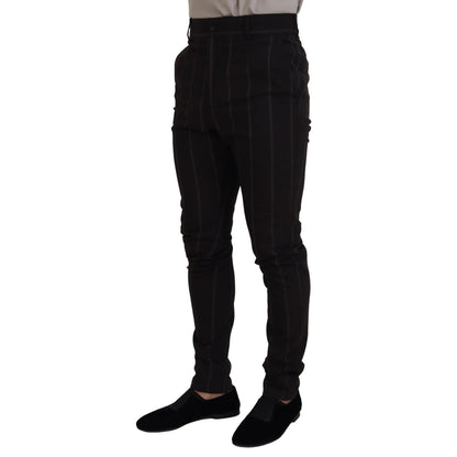 Dolce & Gabbana Black Wool Chino Formal Men Pants